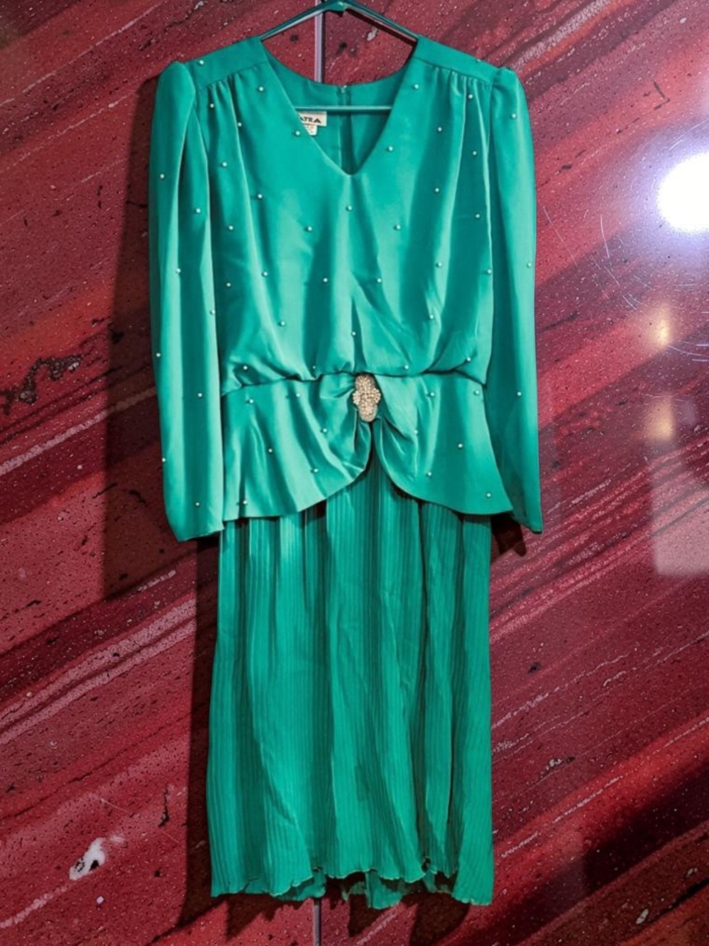 Vintage 1980s Semi-Formal Pearl Detail Dress